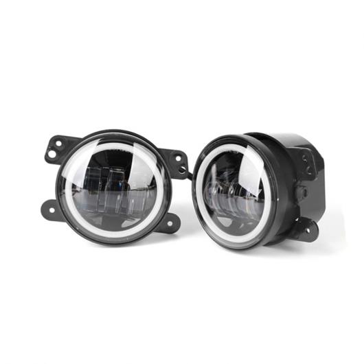 2ピース 4 インチ LED フォグライト 6000K ホワイト HALO リング デイタイム ライト ホワイト DRL バルブ フォグ ランプ 適用: ジープ/JEEP ラングラー JK グランド 1セット 2ピース AL-JJ-9544 AL Car parts