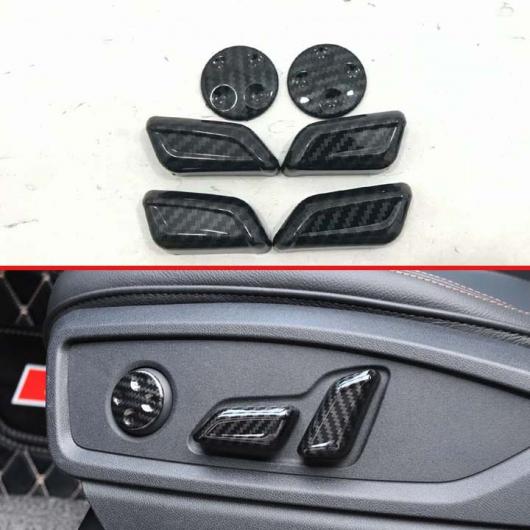 6ピース-スタイリング ドア シート アジャスター ボタン スイッチ マット ステッカー カバー トリム 適用: アウディ/AUDI Q5 FY 2018 インテリア アクセサリー AL-JJ-9380 AL Interior parts for cars