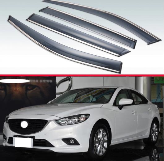 適用: MAZDA6 M6 アテンザ 2014 2015 2016 2017 2018 プラスチック エクステリア バイザー 吹き出し口 シェード ウインドウ サン レイン ガード デフレクター 4ピース AL-JJ-9447 AL Exterior parts for cars|オートパーツエージェンシー