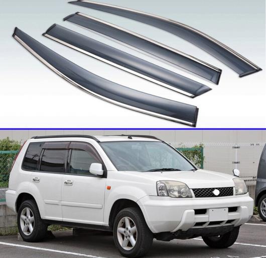 適用: 日産 X-トレイル 1st T30 2000-2007 プラスチック エクステリア バイザー 吹き出し口 シェード ウインドウ サン レイン ガード デフレクター 4ピース 2005 AL-JJ-9502 AL Exterior parts for cars