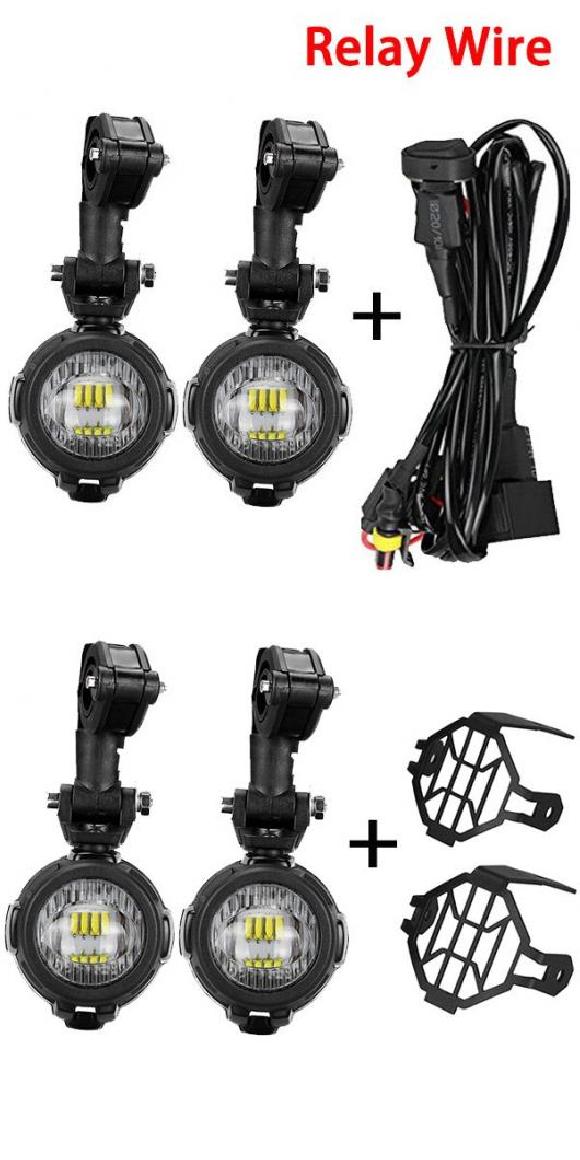 補助 フォグライト 40W LED アセンブリ コンボ オートバイ 適用: BMW R1200GS ADV F800GS R1100GS モーターバイク 1セット ライト リレーワイヤー・1セット ライト カバー AL-KK-2510 2輪 AL Motorcycle parts