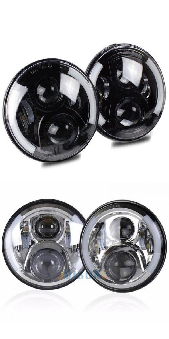 適用: スズキ サムライ UAZ HUNTER 7 LED プロジェクター ヘッドライト ハロ ヘッドランプ 適用: ジープ/JEEP ラングラー JK ハマー/HUMMER ラーダ/LADA ブラック 1・クローム 1 AL-KK-2536 AL Car parts 26,199円