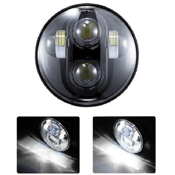5.75インチ オートバイ プロジェクター LED ヘッドライト イカリング ホワイト DRL エンジェル アイ ヘッドランプ 適用: ダイナ スポーツスター ソフテイル ストリート 1×40W ブラック AL-KK-2544 2輪 AL Motorcycle parts