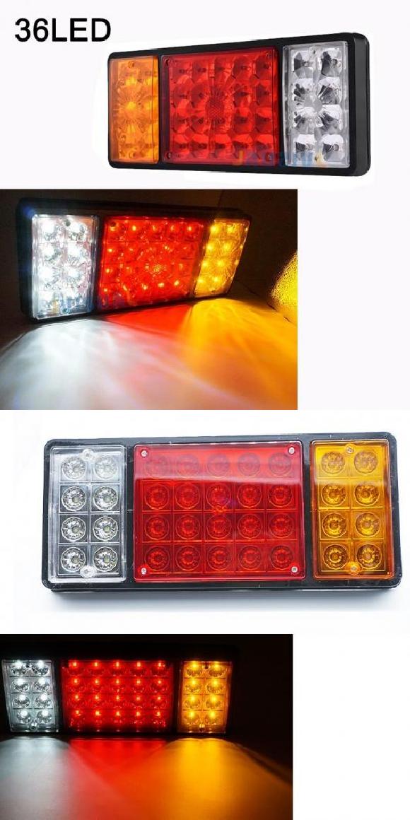 2ピース 防水 LED テールライト リア ランプ ペア ボート トレーラー リア パーツ 適用: トレーラー トラック ライト 2ピース 36LED 12V・24V AL-KK-2553 AL Car parts