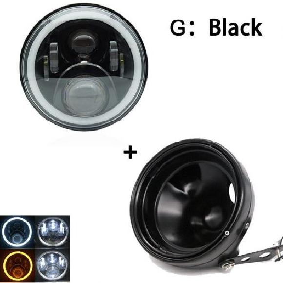 7 ヘッドライト オートバイ 7インチ LED ヘッドライト バケツ トリム リング 適用: ソフテイル ダイナ オートバイ プロジェクター 883 60W ブラック 1セット AL-KK-2644 2輪 AL Motorcycle parts