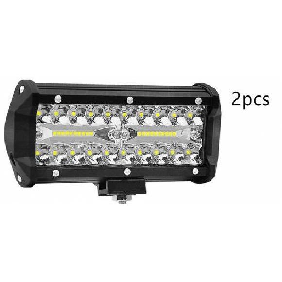 7インチ インチ 120W LED ワーク ライト バー 適用: トラクター ボート オフ-ロード トラック SUV ATV スポット 投光ランプ コンボ 適用: ジープ/JEEP フォード/FORD 12V 24V 4WD 2ピース AL-KK-2725 AL Car parts｜オートパーツエージェンシー
