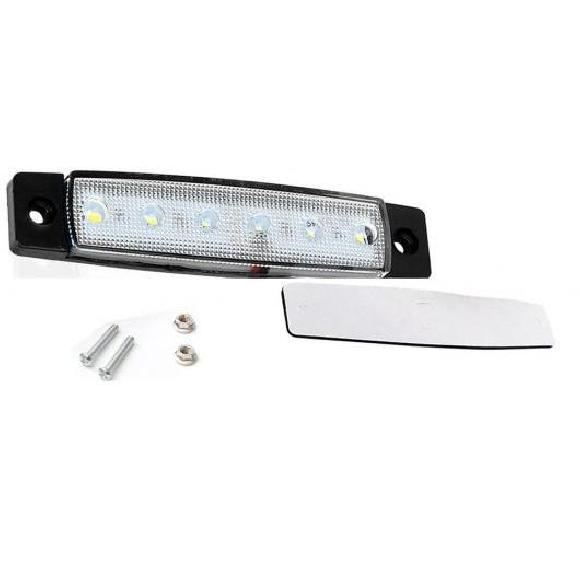 6 SMD LED トラック ローリー トレーラー サイド マーカー インジケータ ウインカー ライト テール ワーニング リア ライト ランプ 1ピース ホワイト 12V・24V AL-KK-2764 AL Car parts