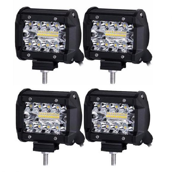4 60W ワーク ライト LED ライト バー スポット ビーム オフロード 4WD 4X4 トラック SUV ATVLED バー 適用: ピックアップ キャンパー トレーラー 12V 24V 4ピース AL-KK-2790 AL Car parts 22,896円