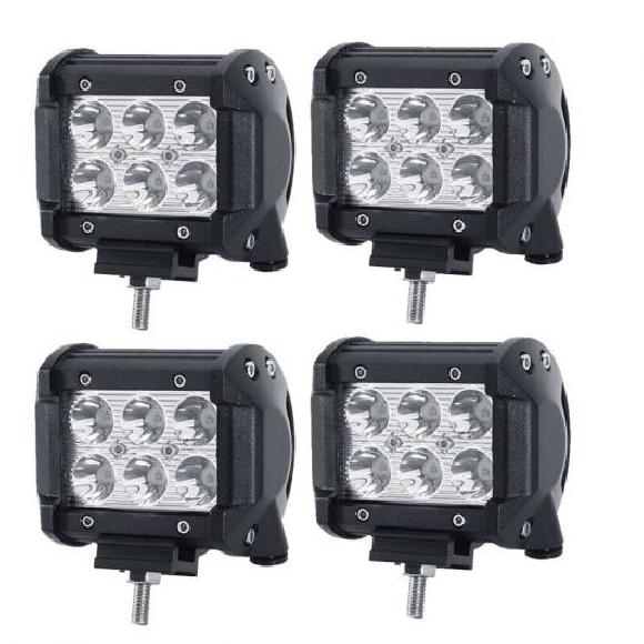 4インチ 18W LED ライト バー スポット オフロード LED ワーク ライト 12 ボルト IP67 LED ドライビング ライト 適用: 4X4 トラック オフ ロード ATV トラック ボート UTV 4ピース AL-KK-2791 AL Car parts
