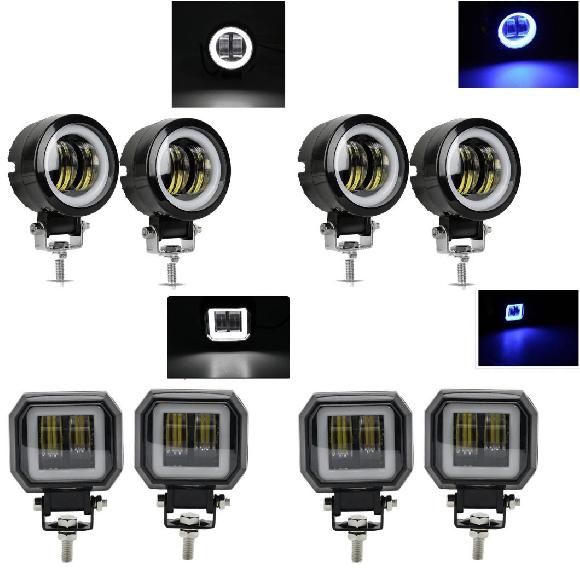 4インチ 投光ランプ スポット ビーム LED ワーク ライト バー 適用: オフロード 4WD LED フォグランプ トラック オートバイ バン トラクター 2ピース ホワイト・2ピース ブルー AL-KK-2800 AL Car parts