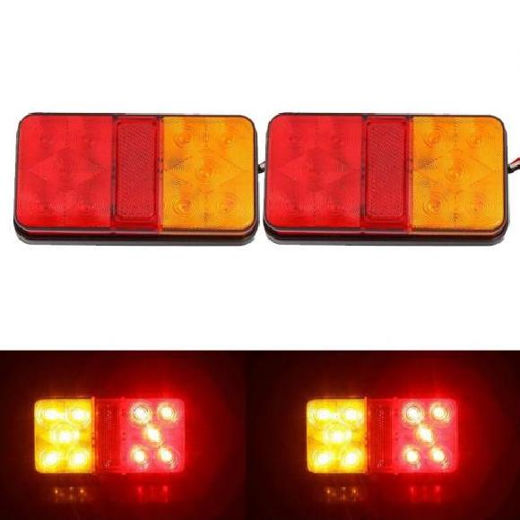 2ピース 防水 LED テールライト リア ランプ ペア ボート トレーラー リア パーツ 適用: トレーラー トラック ライト 2ピース 12V・24V AL-KK-2817 AL Car parts