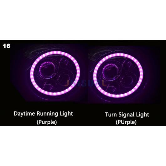 7インチ ラウンド ハロ LED ヘッドライト H4 ハイ ロー 6000K 7インチ LED ホワイト ホワイト～パープル パープル 1 ブラック カップ・2 クローム カップ AL-KK-2835 AL Car parts｜オートパーツエージェンシー