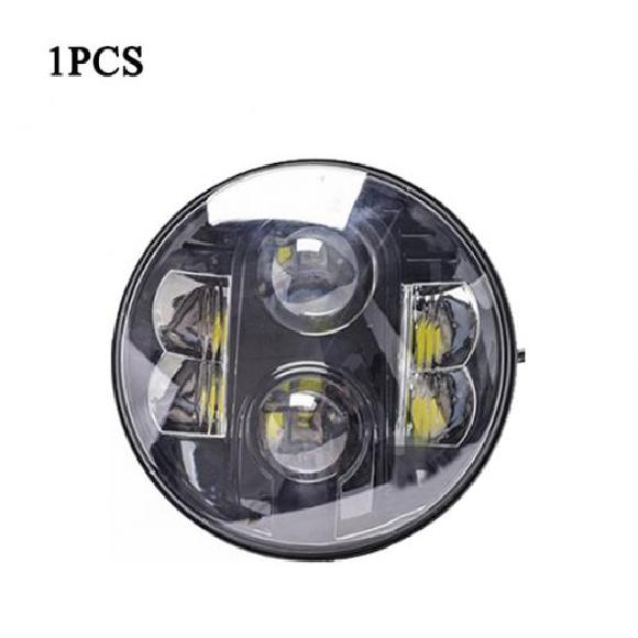 7インチ 80W LED ヘッドライト H4 オートバイ ヘッドライト 7 ラウンド ヘッドランプ ハイ ロー ビーム 適用: ディフェンダー ラーダ/LADA 4X4 ランド ローバー/ROVER ブラック 1ピース AL-KK-2876 AL Car parts