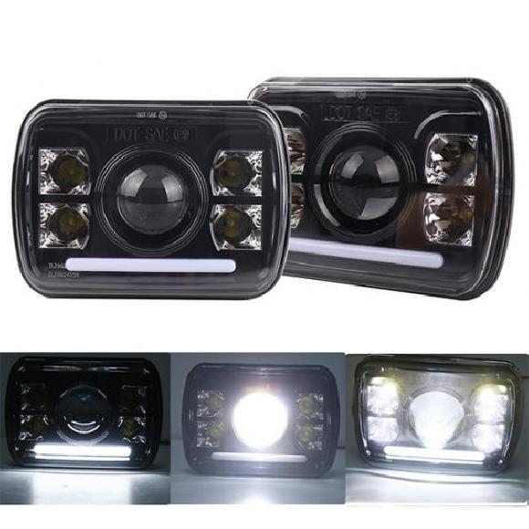120W 5×7 7×6インチ LED スクエア ヘッドライト ハイ/ロー ビーム ホワイト DRL 適用: ジープ/JEEP チェロキー/CHEROKEE GMC サバナ フォード/FORD 2ピース LED ヘッドライト AL-KK-2900 AL Car parts