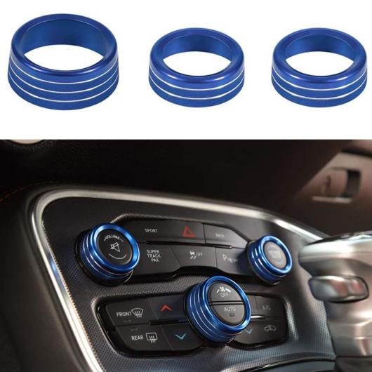 3ピース ラジオ AC ノブ エア コンディション スイッチ ボタン 適用: ダッジ/DODGE チャレンジャー チャージャー クライスラー/CHRYSLER 300 2015-2020 ブルー AL-KK-1207 AL Car parts｜オートパーツエージェンシー