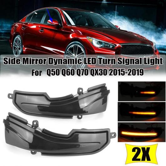 ダイナミック LED ターンシグナルライト バックミラー ミラー ライト インジケーター ウインカー 適用: インフィニティ/INFINITI Q50 Q60 Q70 QX30 15-19 AL-KK-1395 AL Car parts｜オートパーツエージェンシー 10,468円