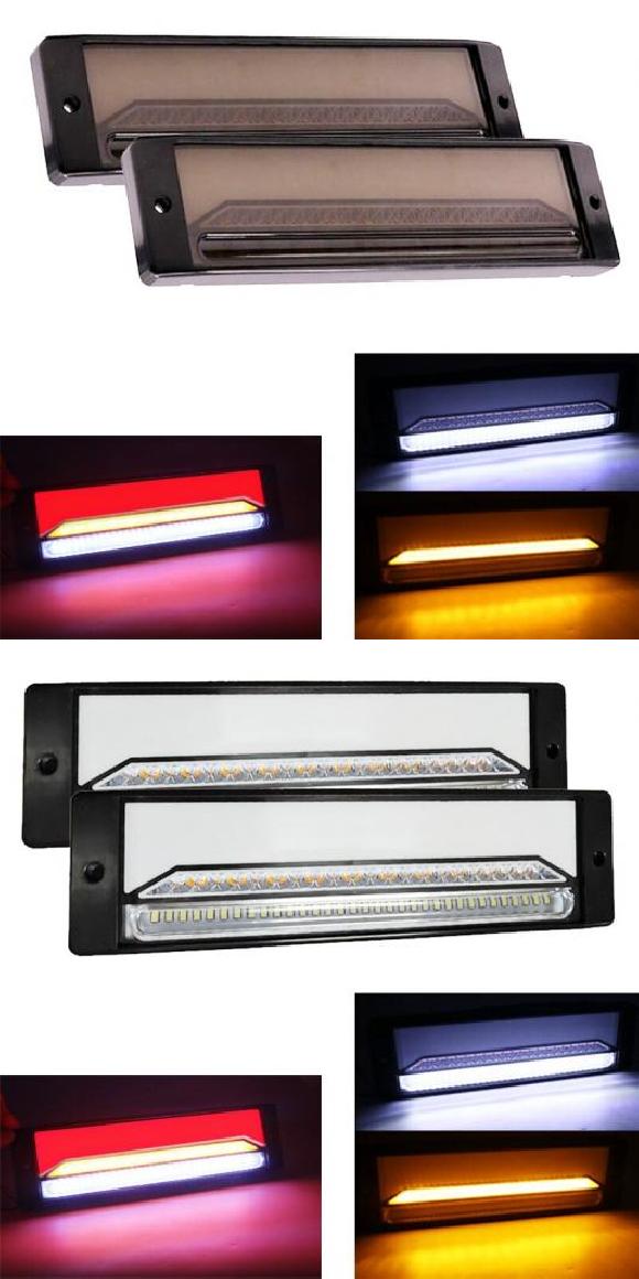 147 LED 防水 フロー ターンシグナルライト ネオン イカリング トレーラー トラック ローリー ランプ ドライビング ブレーキ 2ピース スモーク レンズ・2ピース クリア レンズ AL-KK-2919 AL Car parts