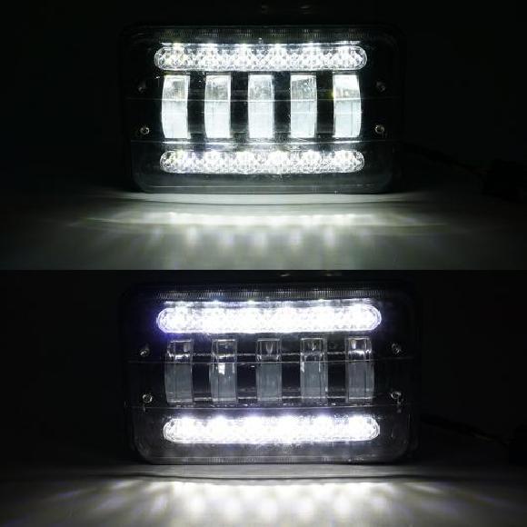 ヘッドライトレンズ スクエア LED ワーク ライト 適用: トレーラー 4WD SUV UTV トラック 4X4 オフロード トラクター 12V 24V ドライビング ライト ヘッドライト 1ピース ホワイト AL-KK-2921 AL Car parts