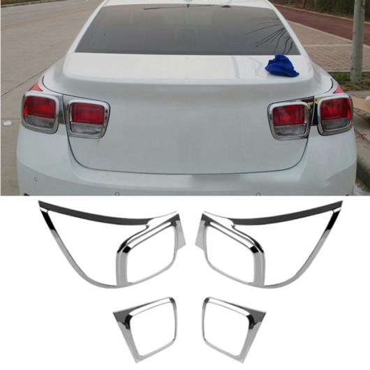 4ピース ABS リア テールライト ランプ カバー トリム 適用: シボレー/CHEVROLET マリブ 2013-2015 シルバー AL-KK-1754 AL Car parts