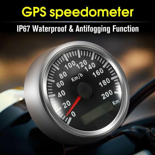 9~32VDC 200 km/h GPS スピードメーター ステンレス スチール デジタル ゲージ IP67 防水 ユニバーサル オートバイ 85mm オート スピードメーター AL-KK-3404 AL Car parts｜オートパーツエージェンシー