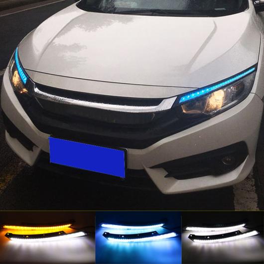 ブリンク LED ヘッドライト アイブロー ウォーター フロー デイタイムランニングライト DRL イエロー ウインカー ライト 適用: ホンダ シビック 2016 2017 AL-KK-3886 AL Car parts 27,098円