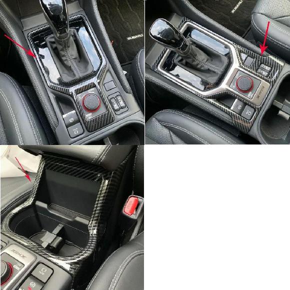 適用: スバル フォレスター SK 2018 2019 ABS カーボン調 ギア シフト レベル ベース フロント カップホルダー キャップ トリム カバー 3ピース 1ピース AL-KK-4089 AL Interior parts for cars|オートパーツエージェンシー