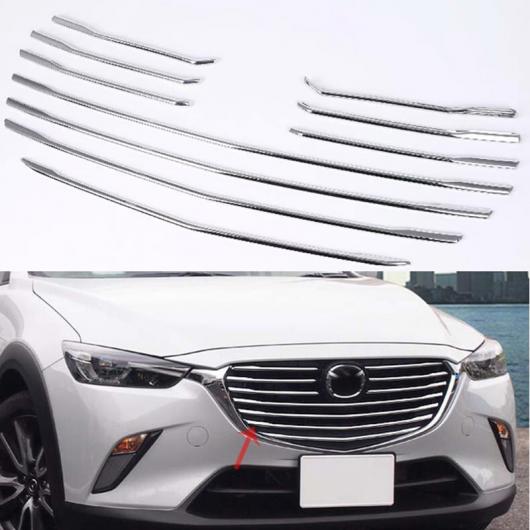 10ピース 適用: マツダ CX-3 CX3 2016 2017 2018 フロント グリル カバー トリム モールディング クローム ABS ボンネット ガーニッシュ プロテクター ステッカー AL-KK-4231 AL Exterior parts for cars|オートパーツエージェンシー