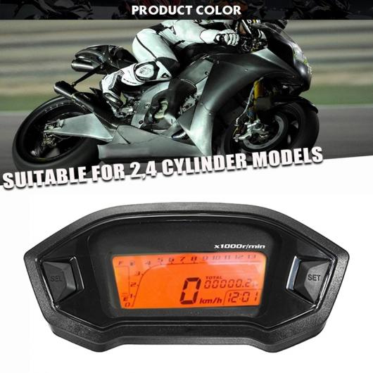 ユニバーサル オートバイ LCD デジタル スピードメーター 13000 RPM バックライト タコメーター 適用: 2-4 シリンダー メーター オドメーター タイプC AL-KK-4925 2輪 AL Motorcycle parts