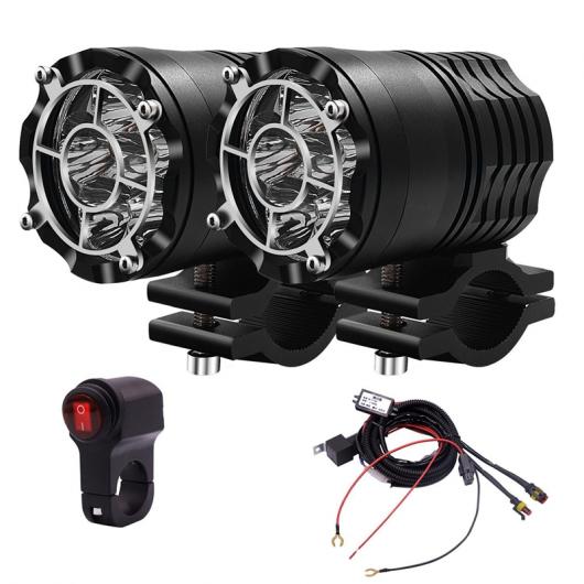 LED ヘッドライト オートバイ スポットライト ユニバーサル 12V 6 LED ビーズ 防水 フォグ スポット バルブ モーターバイク ヘッドライト ランプ ブラック AL-KK-5089 2輪 AL Motorcycle parts