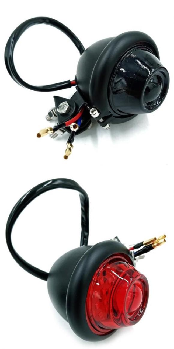 12V LED テールライト オートバイ モーターバイク ブレーキ リア ランプ テールライト 適用: チョッパー ブラック・ブラック×レッド AL-KK-5307 2輪 AL Motorcycle parts