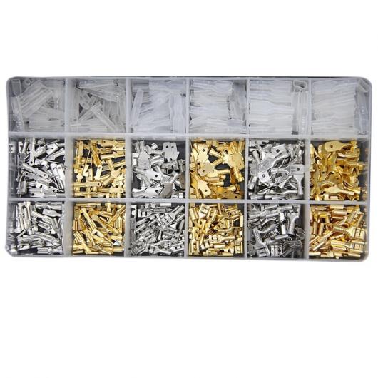 540ピース 2.8/4.8/6.M ワイヤー コネクタ キット クリンプ メス/オス スペイド ターミナルセット 適用: エレクトリカル 配線 O スピーカー シルバー AL-KK-5714 AL Car parts