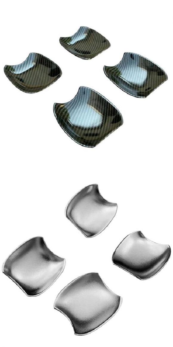 サイド ドア ハンドル カバー トリム 適用: トヨタ RAV4 RAV 4 2019 2020 カーボンファイバー調・シルバー AL-KK-5782 AL Exterior parts for cars