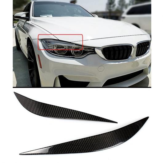 フロント ランプ アイリッド 適用: BMW F80 M3 F82 F83 M4 F32 F33 F36 2014-2018 リアル ドライ カーボンファイバー ヘッドライト アイブロー カバー トリム ブラック AL-KK-6276 AL Car parts