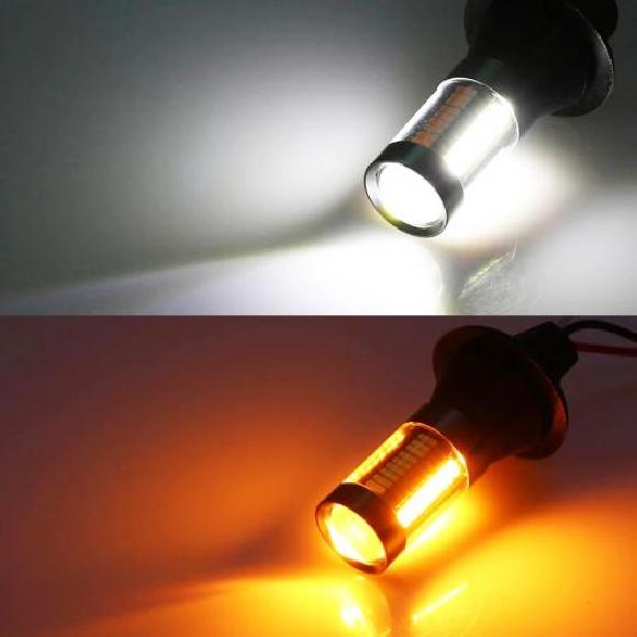 2ピース 1156 デュアルカラー BA15S T20 7440 P21W W21W PY21W LED CAN-BUS バルブ ノーエラー ウインカー ライト DRL 4014 66SMD ホワイト アンバー BA15S P21W～T20 W21W AL-KK-6863 AL Light lamp for car｜オートパーツエージェンシー