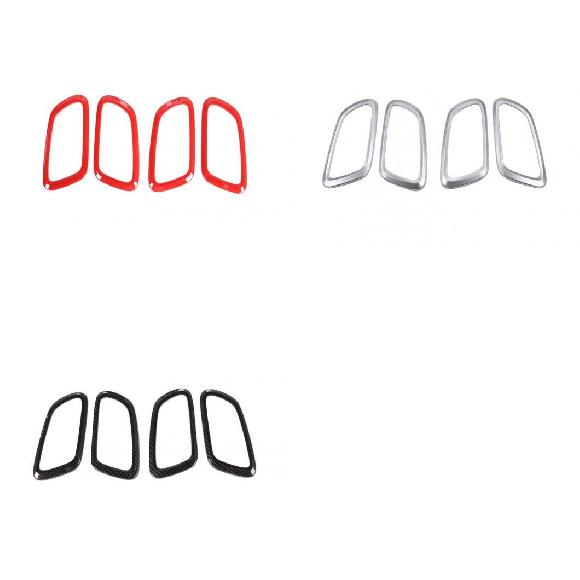 インナー ドア ハンドル ボウル 装飾 カバー 適用: ジープ/JEEP グランド チェロキー/CHEROKEE 2011+インテリア アクセサリー ABS シルバー/レッド/カーボンファイバー 4ピース レッド～カーボン調 AL-KK-6983 AL Car decorative parts