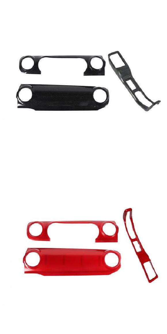 センター コンソール 装飾 ステッカー 適用: ジープ/JEEP ラングラー JL 2018 2019 グラディエーター JT 2020 2021 アクセサリー インテリア レッド カーボン調 A・レッド A AL-KK-7129 AL Car decorative parts｜オートパーツエージェンシー