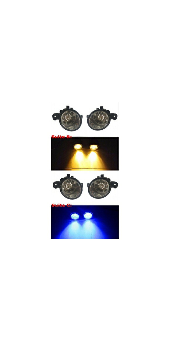 適用: ルノー/RENAULT ラグナ ブレーク ハッチバック 2001-2007 9LED フォグライト H11 H8 12V 55W ハロゲン LED フォグ ヘッド ランプ タイプB・タイプC AL-KK-7790 AL Light lamp for car