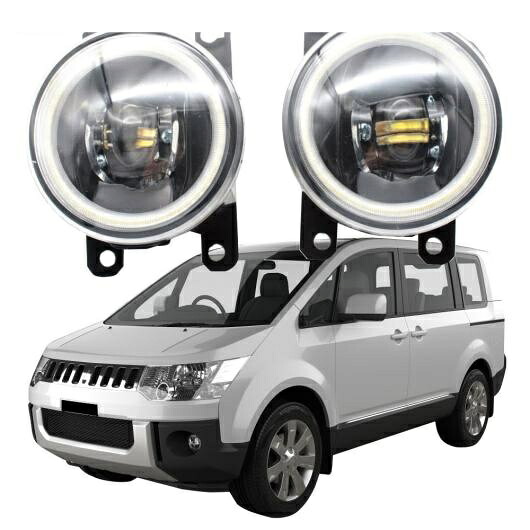 LED ライト 適用: 三菱 デリカ D5 2007-2018 LED エンジェルアイ DRL カットラインレンズ フォグライト ホワイト エンジェルアイ AL-KK-7919 AL Car light｜オートパーツエージェンシー