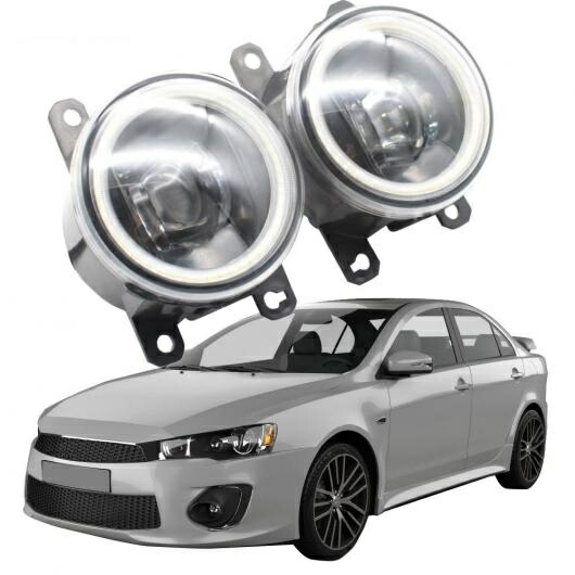 LED ライト 適用: 三菱 ランサー GT 2016 2017 2018 LED エンジェルアイ DRL カットラインレンズ フォグライト ホワイト エンジェルアイ AL-KK-7921 AL Car light