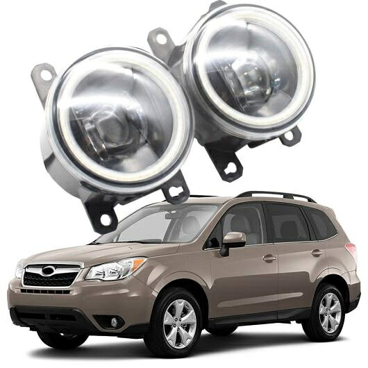 LED DRL 適用: スバル フォレスター SJ XT 2014 2015 2016 LED エンジェルアイ カットラインレンズ フォグライト ホワイト エンジェルアイ AL-KK-7926 AL Car light