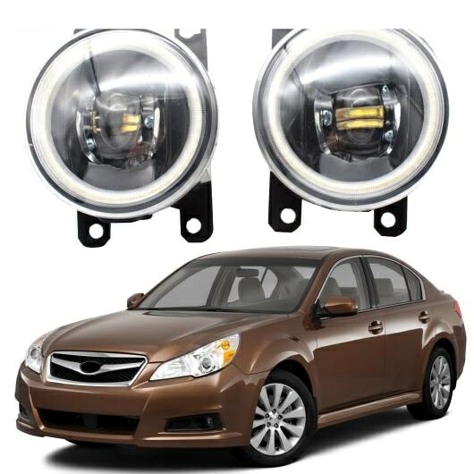 LED フォグライト 適用: スバル レガシィ 2010 2011 2012 2013 2014 LED エンジェルアイ DRL カットラインレンズ ホワイト エンジェルアイ AL-KK-7930 AL Car light｜オートパーツエージェンシー