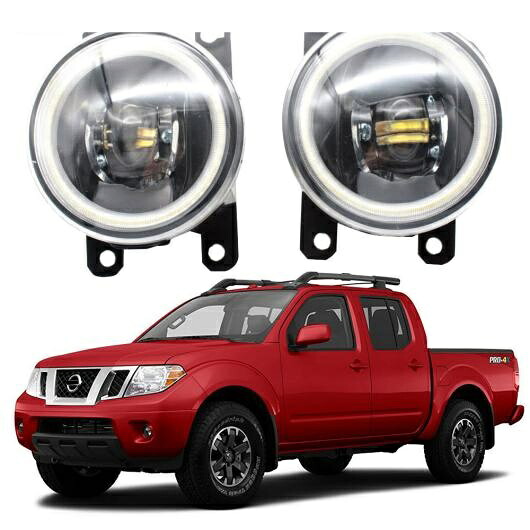 LED フォグライト 適用: 日産 フロンティア 2005-2011 2012 2013 2014 2015 LED エンジェルアイ DRL カットラインレンズ ホワイト エンジェルアイ AL-KK-7932 AL Car light