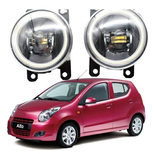 LED エンジェルアイ DRL 適用: スズキ アルト A-スター GF 2009 2010 2011 2012 2013 2014 カットラインレンズ フォグライト ホワイト エンジェルアイ AL-KK-7942 AL Car light