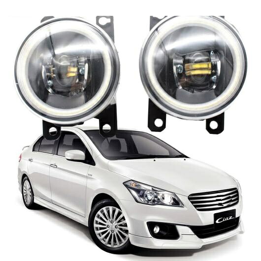 LED エンジェルアイ DRL 適用: スズキ シアズ 2014-2018/2019 2020 カットラインレンズ フォグライト ホワイト エンジェルアイ AL-KK-7959 AL Car light｜オートパーツエージェンシー