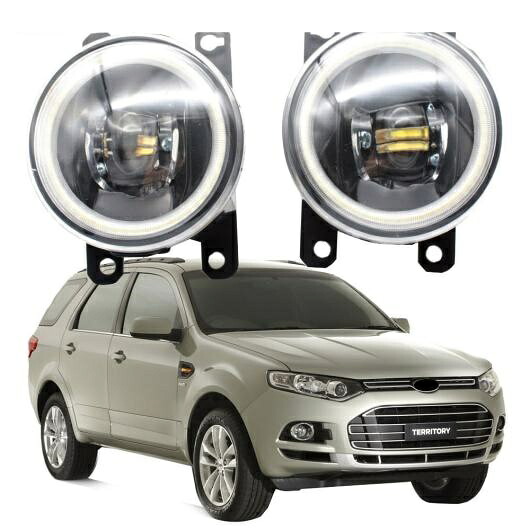 LED フォグライト カットラインレンズ 適用: フォード/FORD テリトリー TS SZ 2011-2014 エンジェルアイ DRL ヘッド ライト ホワイト エンジェルアイ AL-KK-8021 AL Car light