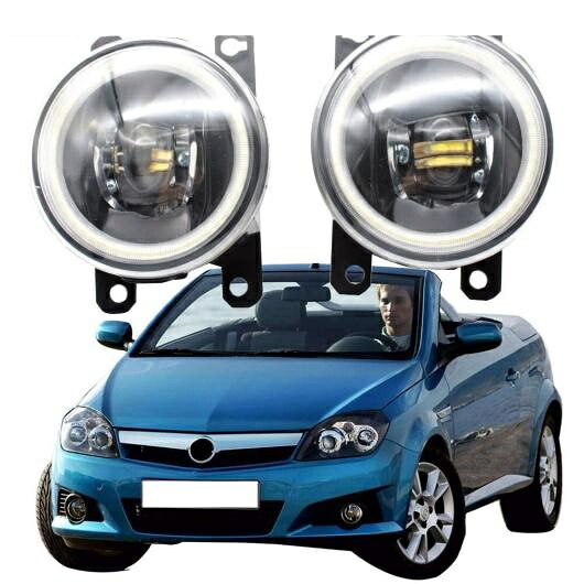 LED フォグライト カットラインレンズ 適用: オペル/OPEL ボクスホール/VAUXHALL ティグラ ツイントップ B 07/2004-2009 ホールデン/HOLDEN XC LED ホワイト エンジェルアイ AL-KK-8041 AL Car light