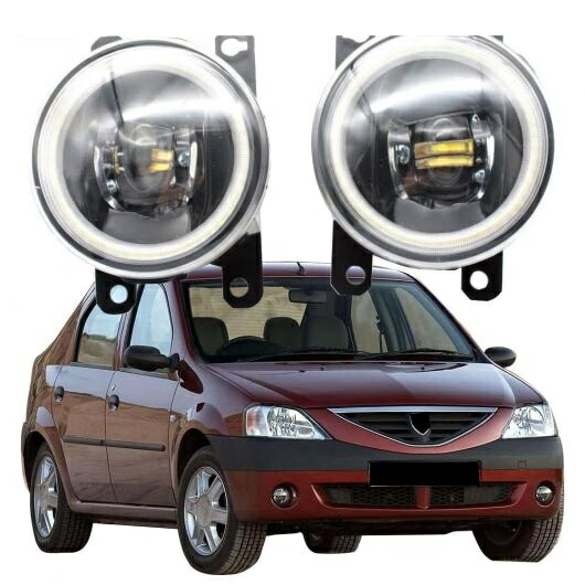 LED フォグライト カットラインレンズ 適用: ダチア ルノー/RENAULT ローガン 初代2005 2006 2007 2008 LED エンジェルアイ DRL フロント ホワイト エンジェルアイ AL-KK-8053 AL Car light｜オートパーツエージェンシー