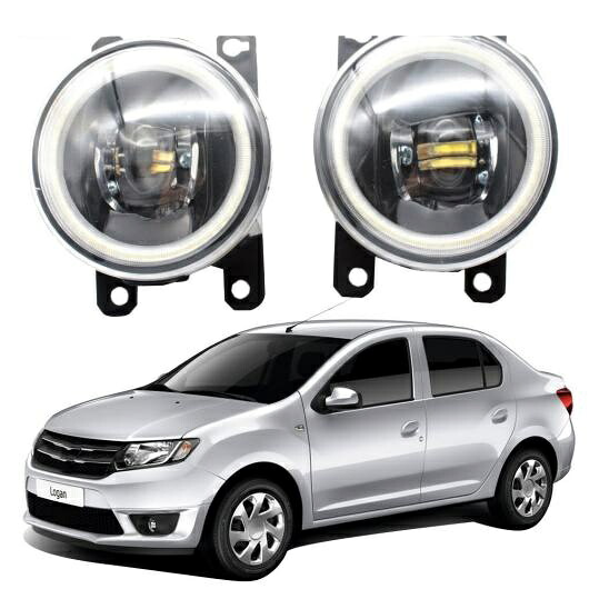 LED フォグライト カットラインレンズ 適用: ダチア ルノー/RENAULT ローガン 2代目 2013-2017 LED エンジェルアイ DRL フロント ホワイト エンジェルアイ AL-KK-8055 AL Car light