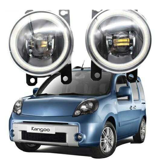 LED フォグライト カットラインレンズ 適用: ルノー/RENAULT カングー/グランド カングー II W 2008-2013-2018 LED エンジェルアイ DRL フロント ホワイト エンジェルアイ AL-KK-8066 AL Car light