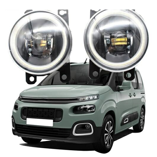 LED フォグライト カットラインレンズ 適用: シトロエン/CITROEN ベルランゴ 3 MK3 III 2019 2020 2018 エンジェルアイ DRL ホワイト エンジェルアイ AL-KK-8091 AL Car light｜オートパーツエージェンシー 26,986円